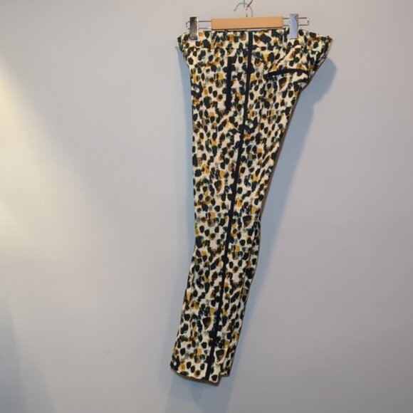 3/$20 Zara Abstract Leopard Print Trouser Pants Slim Cropped Ankle Taped Side - Picture 7 of 13